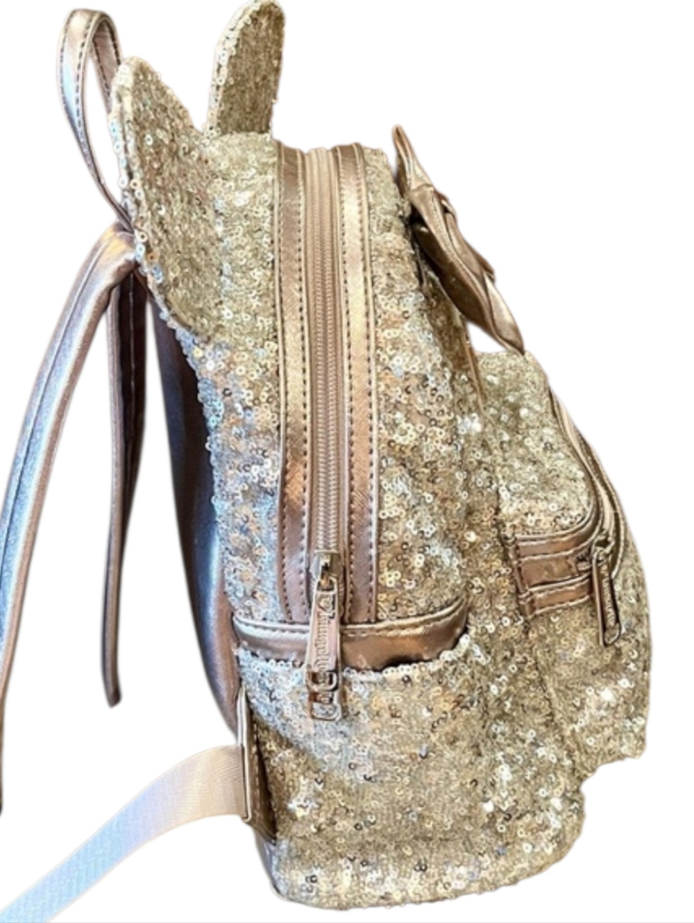 Loungefly Disney Minnie Mouse Silver Sequin Mini Backpack - Picture 5 of 10